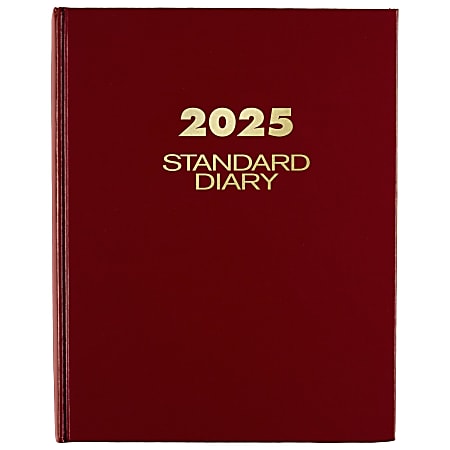 2025 AT-A-GLANCE® Standard Diary Daily Diary, 7-1/2" x 9-1/2", Red, January To December