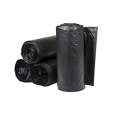 Inteplast LLDPE Can Liners, 1.2 mil, 33" x 39", Black, Pack Of 150 Liners