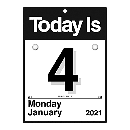 AT-A-GLANCE® “Today Is” Daily Wall Calendar, 6" x 6", January To December 2021, K100