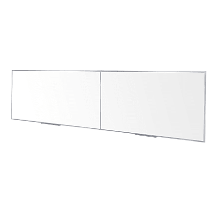 Ghent Magnetic Dry-Erase Whiteboard, Porcelain, 48-1/2" x 193", White, Satin Aluminum Frame