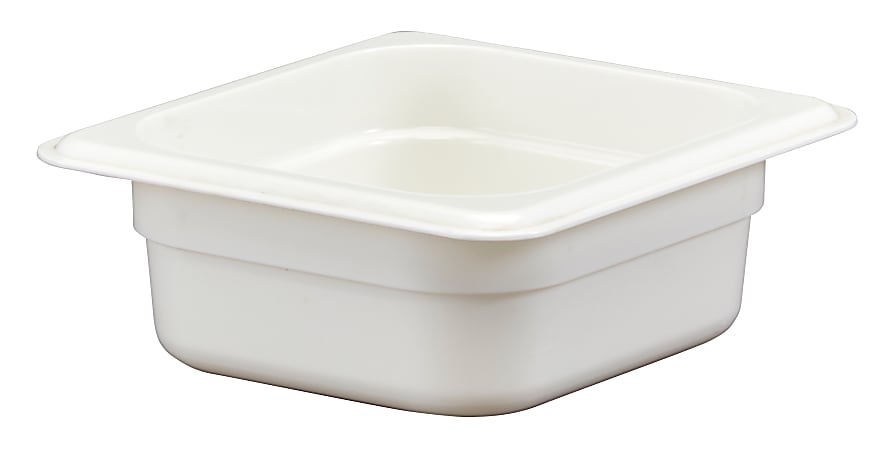 Cambro Camwear GN 1/6 Size 2" Food Pans, 2”H x 6-3/8”W x 7”D, White, Set Of 6 Pans