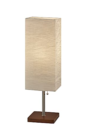 Adesso Dune Table Lamp 26 H White ShadeWalnut Base Office Depot