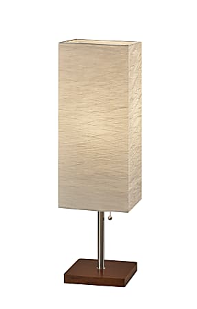 Adesso® Dune Table Lamp, 26"H, White Shade/Walnut Base