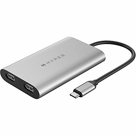 Targus® Sanho HyperDrive Dual 4K HDMI™ 10-In-1 USB-C Hub, Space Gray, HDM1