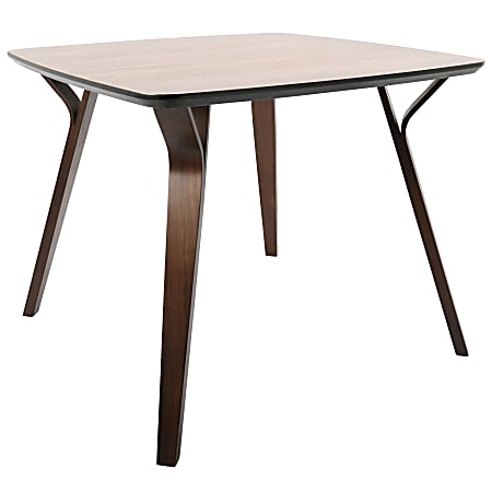 Lumisource Folia Mid-Century Modern Dining Table, Square, Walnut