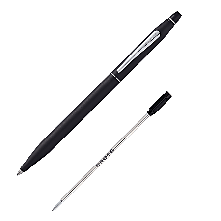 Cross® Click Ballpoint Pen With Refill, Medium Point, 1.0 mm, Black Barrel, Black Ink
