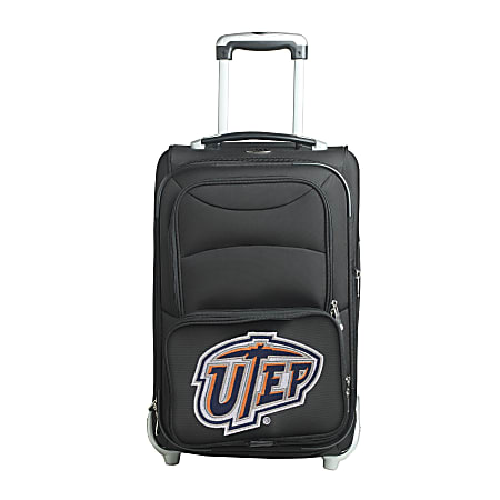 Denco Sports Luggage NCAA Expandable Rolling Carry-On, 20 1/2" x 12 1/2" x 8", UTEP Miners, Black