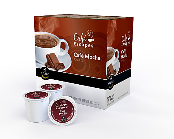 Cafe Escapes™ Single-Serve Coffee K-Cup®, Cafe Mocha, Carton Of 16
