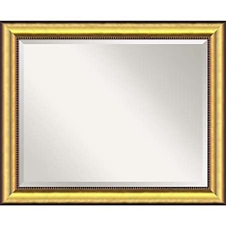 Amanti Art Vegas Burnished Gold Wall Mirror, Rectangular, 26 3/4"H x 32 3/4"W, Gold
