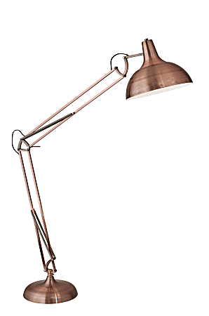 Adesso® Atlas Floor Lamp, 77"H, Brushed Copper Shade/Brushed Copper Base