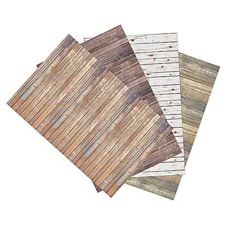 Pacon® Ella Bella Photography Backdrop Paper, 48" x 12', Assorted Wood, Pack Of 4 Rolls