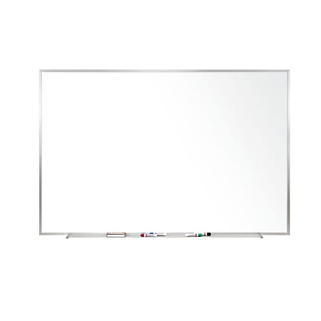 Ghent Magnetic Porcelain Dry-Erase Whiteboard, 48" x 120", Aluminum Frame With Silver Finish