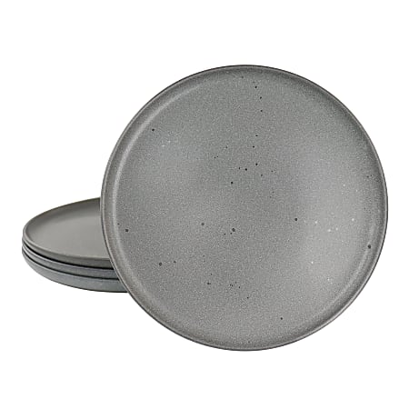 Our Table Landon 4-Piece Round Stoneware Salad Plate Set, 8-7/16”, Truffle