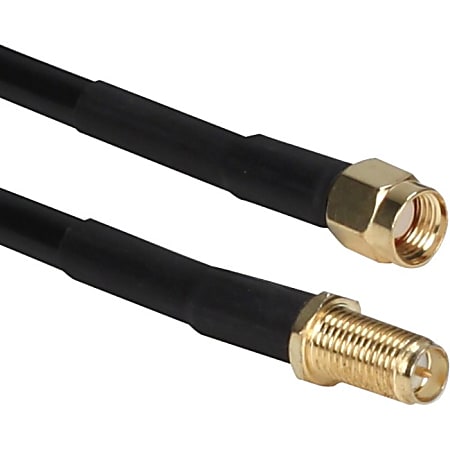 QVS 5ft Wireless LAN Antenna Extension Cable - 5 ft RP-SMA Antenna Cable for Antenna - First End: 1 x RP-SMA Male Antenna - Second End: 1 x RP-SMA Female Antenna - Extension Cable - Gold Plated Connector - Black