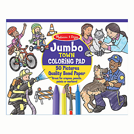 Melissa & Doug Children's Educational Toys, Jumbo Town Coloring Pad