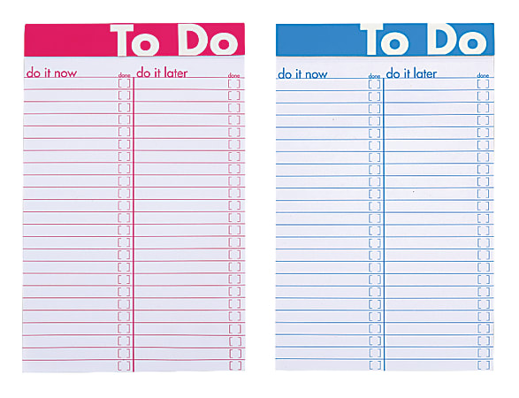 Office Depot® Brand Junior Legal To-Do Pad, 5" x 8", Specialty Ruled, 50 Sheets, Assorted Colors
