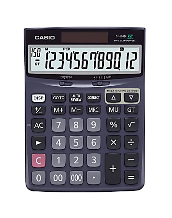 Casio® Check & Correct Desk Calculator, 1.37" x 5.51" x 7.51", Black, DJ120D