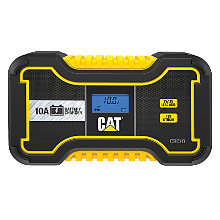 CAT Professional 6-Volt/12-Volt 10-Amp Automatic Battery Charger/Maintainer, Black/Yellow, CBC10