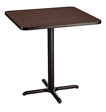 National Public Seating Square Café Table, 36"H x 36"W x 36"D, Mahogany/Black