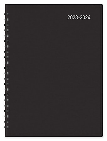 2023-2024 Office Depot® Brand 18-Month Weekly/Monthly Academic Planner, 6" x 8", 30% Recycled, Black, July 2023 to December 2024