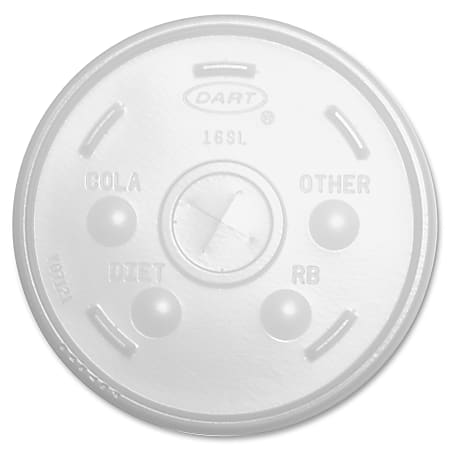 Dart Translucent Slotted Foam Cup Lids - 10 / Carton - 100 - Translucent Dart Translucent Slotted Foam Cup Lids - 10 / Carton - 100 - Translucent
