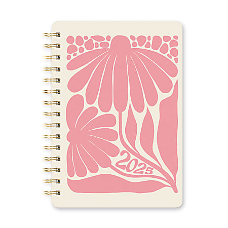 2025 Orange Circle Studio Weekly/Monthly Agatha Planner, 6-1/2" x 4-1/2", Lazy Daisies, January To December