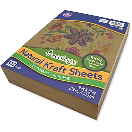 Creativity Street Natural Kraft Sheets - Drawing, Project, Art, Craft Project, Decoration - 500 Piece(s) - 2.10"Height x 9"Width x 12"Length - 500 / Ream - Natural - Kraft
