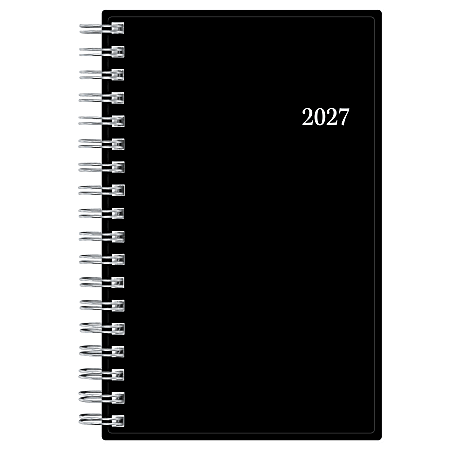 2027 Blue Sky Passages/Solid Black Weekly/Monthly Planning Calendar, 3.625x6.125, Safety Wirebound Safety, 162303