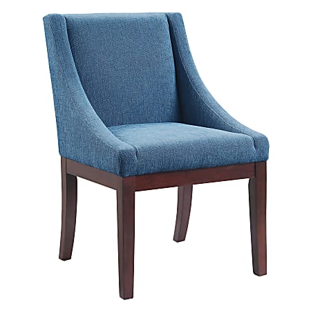 Office Star Monarch Fabric Dining Chair, Paisley Navy/Medium Espresso