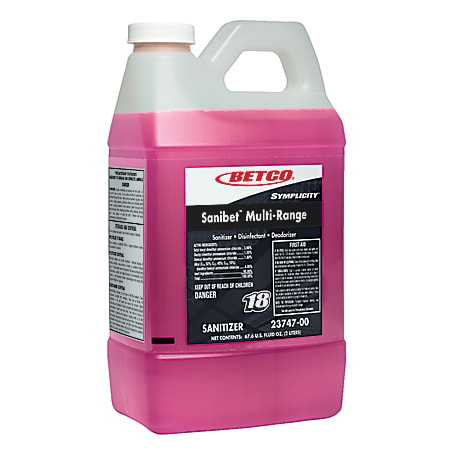 Betco Symplicity™ Sanibet Multi-Range Sanitizer, 67.6 Oz Bottle, Case Of 4