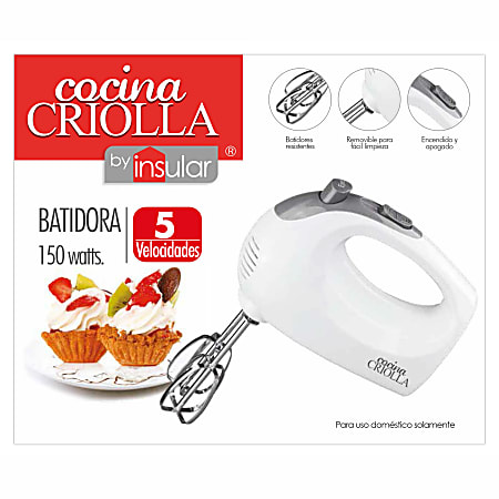 Cocina Criolla 5-Speed Hand Blender, White