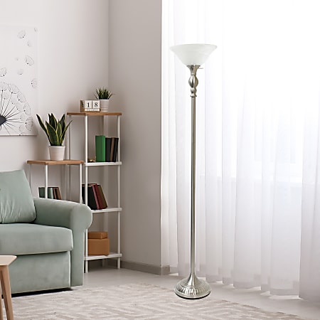 Brushed nickel torchiere hot sale floor lamp