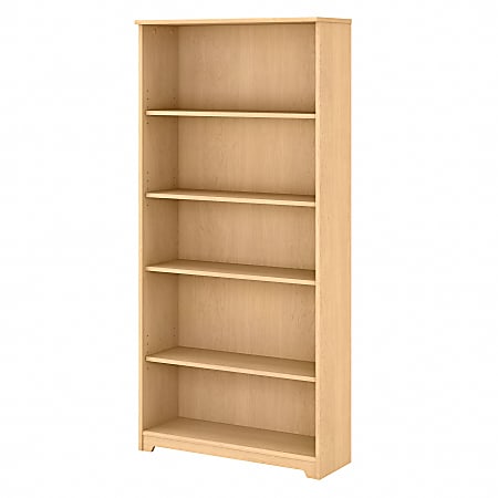 Bush Furniture Cabot 5-Shelf Bookcase, Natural Maple, Standard Delivery