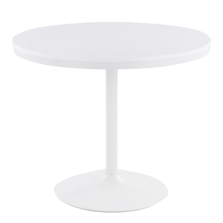 LumiSource Dakota Dining Table, 29-3/4"H x 36"W x 36"D, White/White