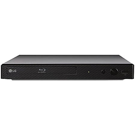 LG BP350 Blu-ray Player With Streaming Services And Built-In Wi-Fi, 1-3/4”H x 10-5/8”W x 7-3/4”D, Black