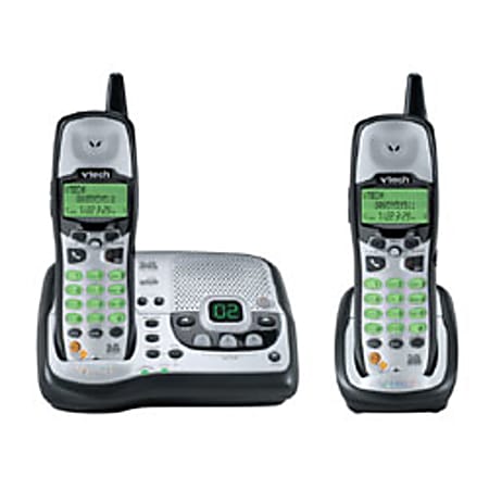 VTech® i6763 5.8GHz Dual Handset System With Caller ID/Call Waiting & Answering Machine, Silver