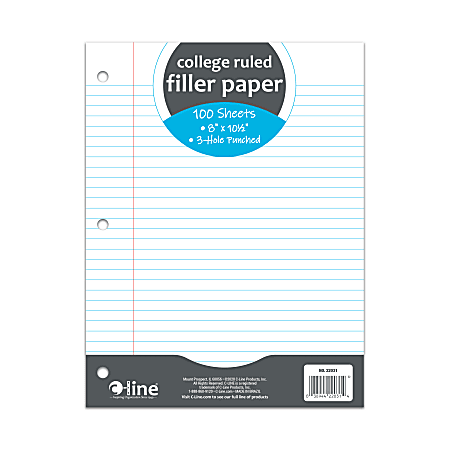 C-Line Filler Paper, 8” x 10-1/2”, College Rule,
