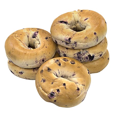 National Brand Fresh Blueberry Bagels, Pack Of 6