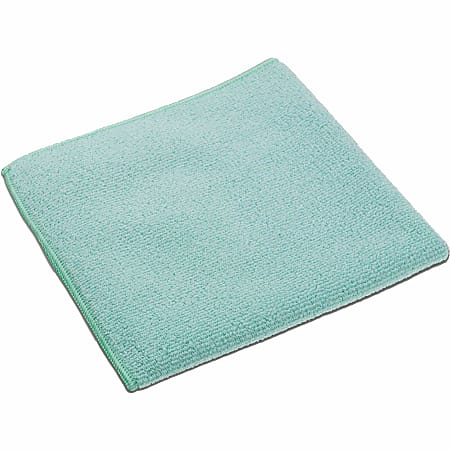 Vileda Professional MicroTuff Microfiber Cloths - 14" Length x 14" Width - 5 / Pack - Absorbent, Durable, Hygienic - Green