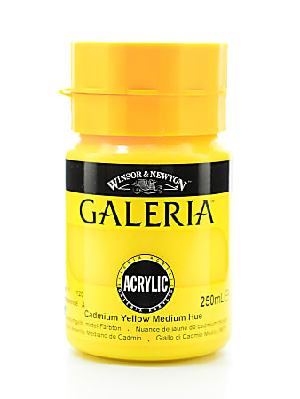 Winsor & Newton Galeria Flow Formula Acrylic Colors, 250 mL, Cadmium Yellow Medium Hue, 120, Pack Of 2