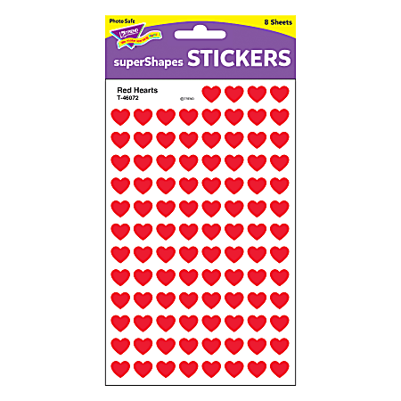 TREND Red Hearts superShapes Stickers 800 Per Pack 6 Packs - Office Depot