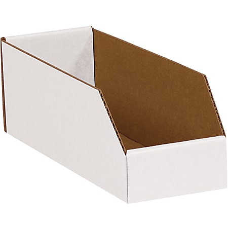 Office Depot® Brand Standard-Duty Open-Top Bin Storage Boxes, Small Size, 4 1/2" x 5" x 12", Oyster White, Case Of 50