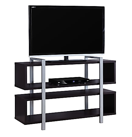 Monarch Specialties Bookcase TV Stand For Flat-Screen TVs Up To 48", Cappuccino