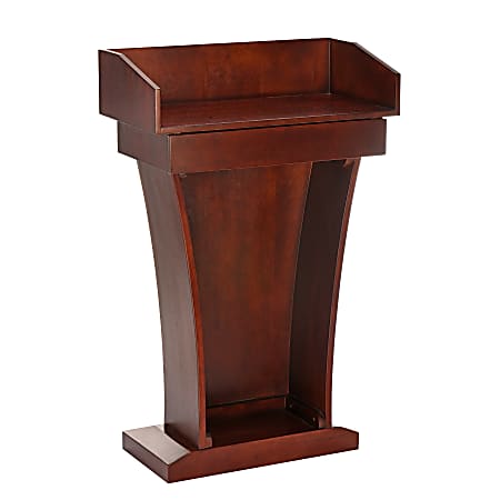 Alpine AdirOffice Stand-Up Floor Podium Lectern With Drawer And Storage Area, 43-5/16”H x 27-9/16”W x 14”D, Cherry