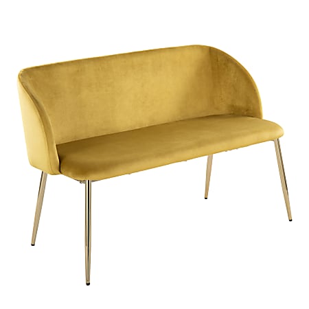 LumiSource Fran Glam Bench, Gold/Chartreuse