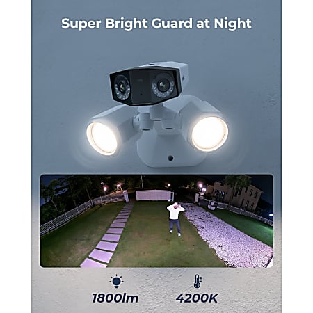 Reolink WiFi Outdoor 4K Dual Lens 180 Panorama Security Camera With  Floodlights 14.17 x 4.76 x 10.83 White - Office Depot