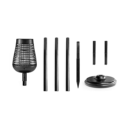 PIC® Flickering Flame Solar Bug Zapper Insect Killer Torch, Black