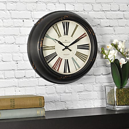FirsTime® Black Relic Wall Clock, 10", Distressed Black