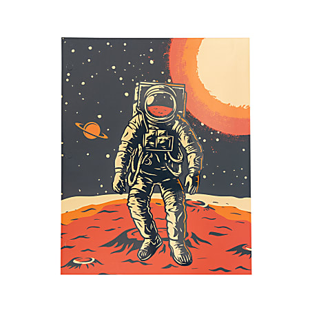 Eccolo Lena + Liam Paper Back To School 2-Pocket Folder, 9-1/4” x 11-1/2”, Astronaut Fun Moon