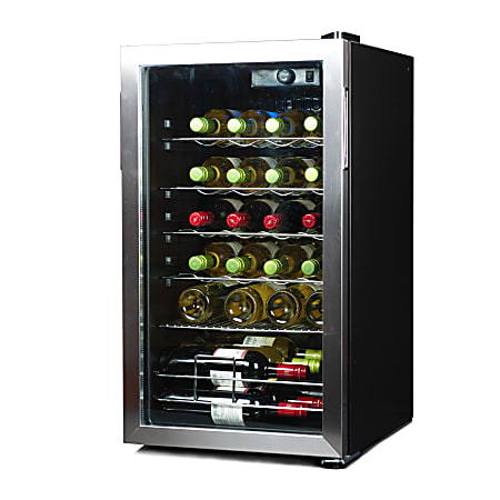 Black+Decker Compressor Wine Cellar, 26-Bottle Capacity, Black/Gray